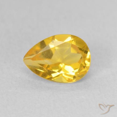 0.78ct Naturale Arancio dorato Citrino, Forma a pera, VS
