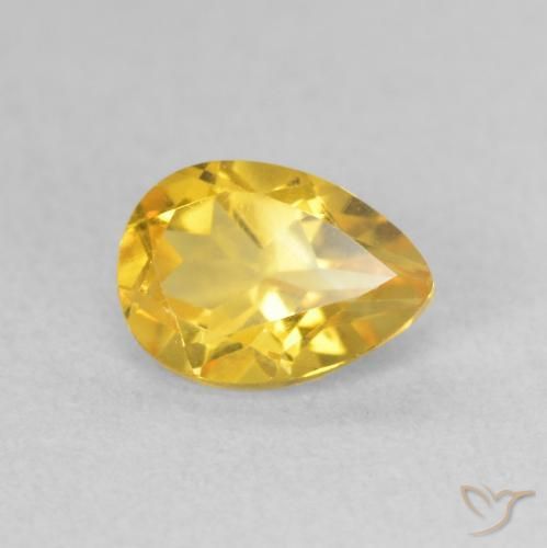 Citrino Arancio dorato naturale da 0.78 ct, Forma a pera, VS