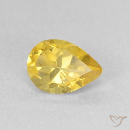 0.76ct Naturale Giallo Toscana Citrino, Forma a pera, VS