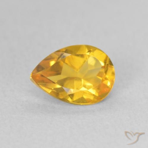 0.71ct Naturale Dorato medio Citrino, Forma a pera, VS