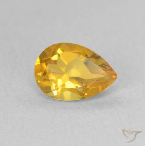 Citrino Dorato medio naturale da 0.71 ct, Forma a pera, VS