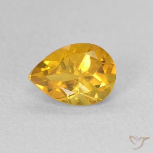 0.73ct Naturale Arancio dorato Citrino, Forma a pera, VS