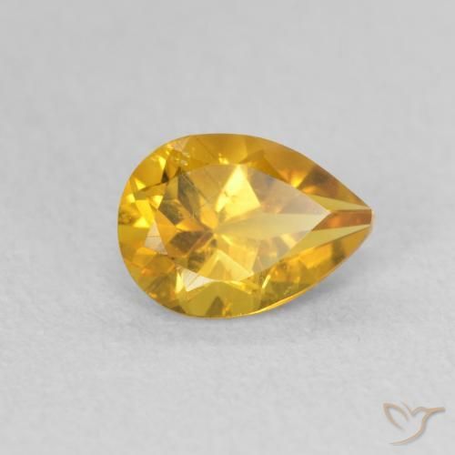 Citrino Arancio dorato naturale da 0.73 ct, Forma a pera, VS