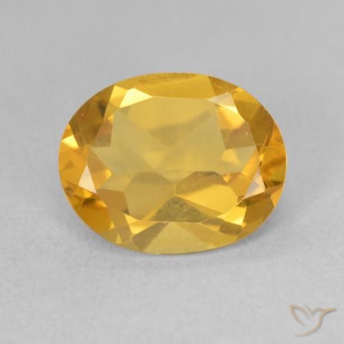 2.94ct Naturale Arancio Dorato Profondo Citrino, Ovale, VS