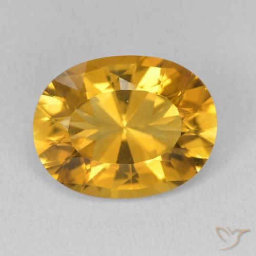 6.35ct Naturale Medium Light-Golden Citrino, Ovale, VVS-VS