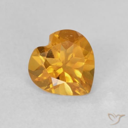 Citrino Arancio Scuro-Oro naturale da 0.65 ct, Cuore, VVS