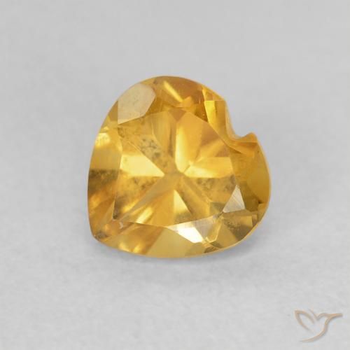 0.75ct Naturale Medium Light Orange-Gold Citrino, Cuore, VVS