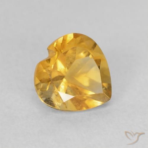 Citrino Medium Light Orange-Gold naturale da 0.75 ct, Cuore, VVS