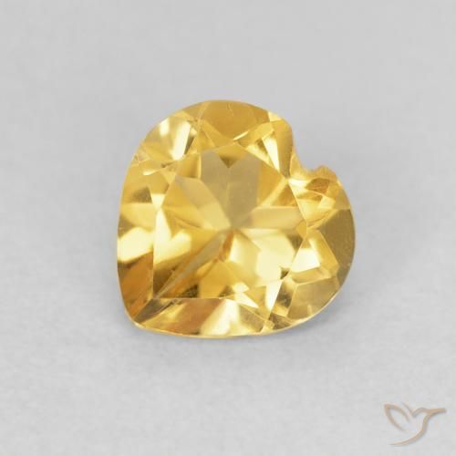 0.69ct Naturale Oro medio Citrino, Cuore, VVS