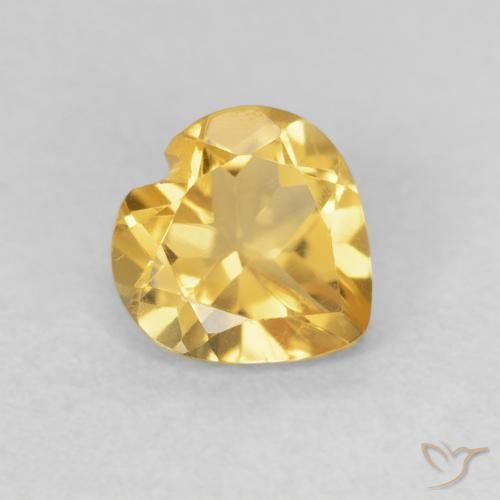 Citrino Oro medio naturale da 0.69 ct, Cuore, VVS