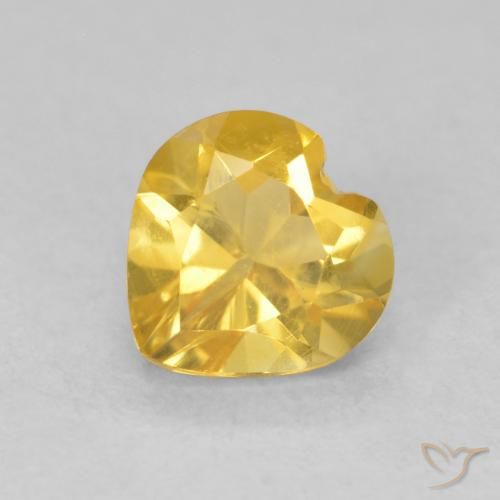 0.75ct Naturale Dorato medio Citrino, Cuore, VVS-VS