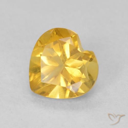 0.74ct Naturale Oro medio Citrino, Cuore, VVS-VS