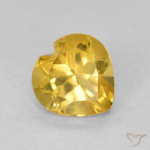 Citrino Arancio dorato naturale da 0.75 ct, Cuore, VVS-VS