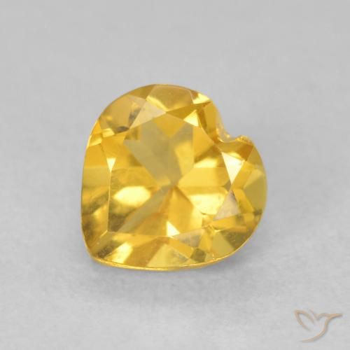 0.76ct Naturale Oro medio Citrino, Cuore, VVS-VS