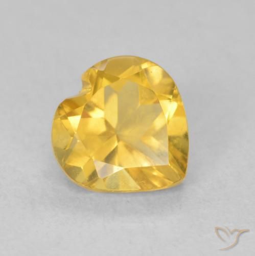 Citrino Oro medio naturale da 0.76 ct, Cuore, VVS-VS