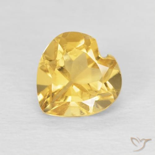 0.77ct Naturale Oro brillante Citrino, Cuore, VVS-VS