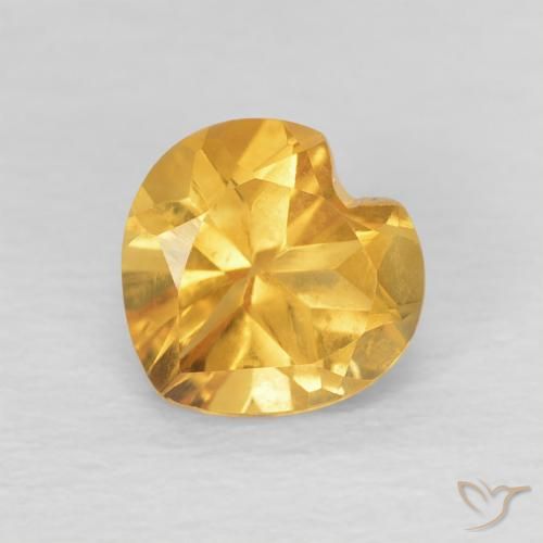 0.73ct Naturale Dorato medio Citrino, Cuore, VVS-VS