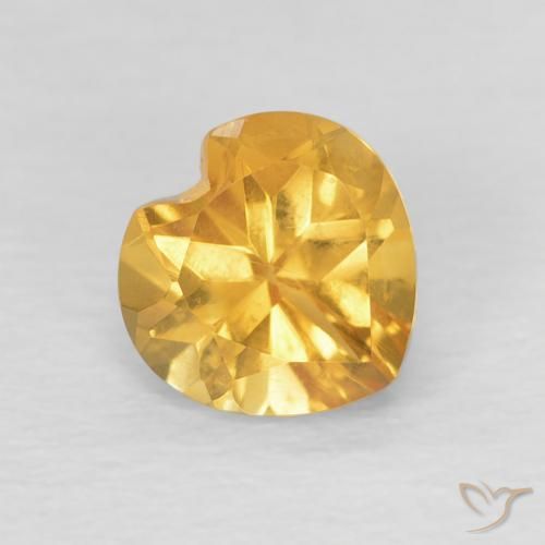Citrino Dorato medio naturale da 0.73 ct, Cuore, VVS-VS