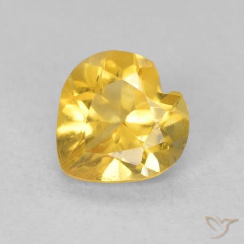 0.66ct Naturale Dorato Citrino, Cuore, VVS-VS
