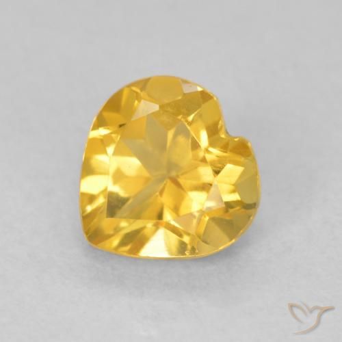 0.76ct Naturale Oro medio Citrino, Cuore, VVS-VS