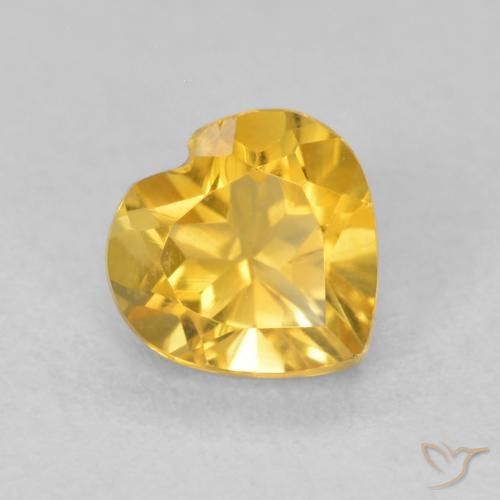 Citrino Oro medio naturale da 0.76 ct, Cuore, VVS-VS