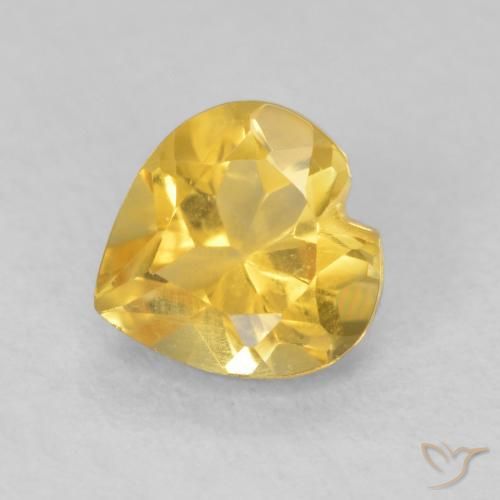 Citrino Arancio dorato naturale da 0.76 ct, Cuore, VVS-VS