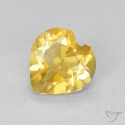 0.62ct Naturale Dorato medio Citrino, Cuore, VVS-VS