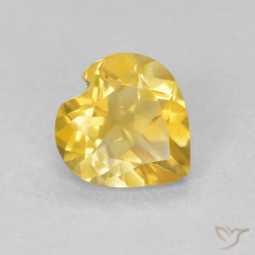 Citrino Dorato medio naturale da 0.62 ct, Cuore, VVS-VS