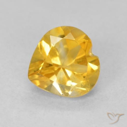 Citrino Oro brillante naturale da 0.83 ct, Cuore, VVS-VS