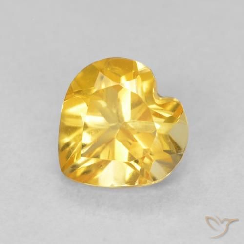 Citrino Dorato naturale da 0.73 ct, Cuore, VVS-VS