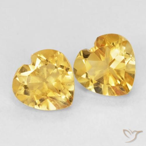 Gemme di Citrino Dorato naturale da 1.45 ct, Cuore, VVS-VS