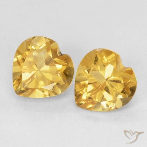 1.55ctw Naturale Dorato Citrino, Cuore, VVS-VS