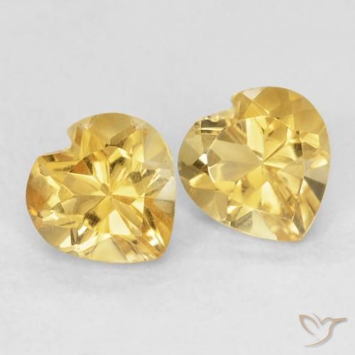 Gemme di Citrino Arancio dorato naturale da 1.52 ct, Cuore, VVS-VS