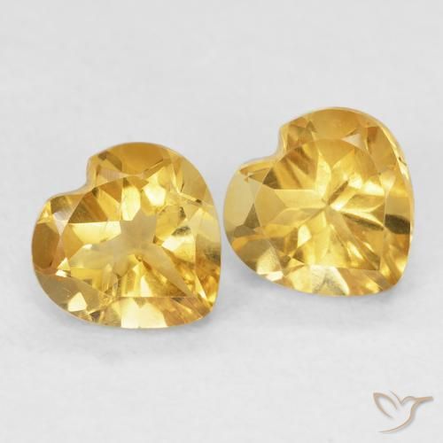 Gemme di Citrino Dorato medio naturale da 1.51 ct, Cuore, VVS-VS
