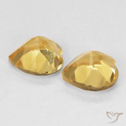 Gemme di Citrino Dorato medio naturale da 1.45 ct, Cuore, VVS-VS