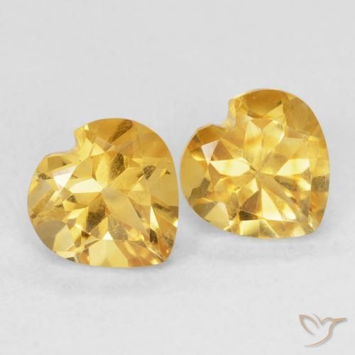 1.52ctw Naturale Dorato medio Citrino, Cuore, VVS-VS