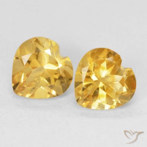 Gemme di Citrino Dorato medio naturale da 1.52 ct, Cuore, VVS-VS