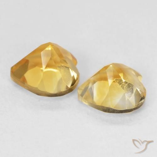 Gemme di Citrino Dorato medio naturale da 1.52 ct, Cuore, VVS-VS