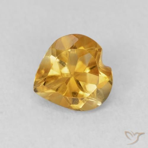 0.66ct Naturale Medium Dark-Golden Citrino, Cuore, VVS