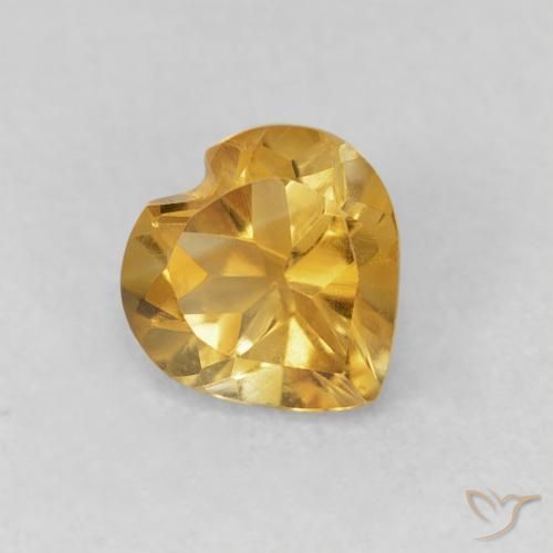 Citrino Medium Dark-Golden naturale da 0.66 ct, Cuore, VVS