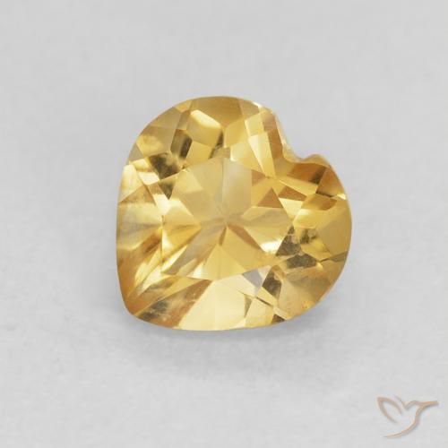 0.79ct Naturale Arancio Dorato Profondo Citrino, Cuore, VVS