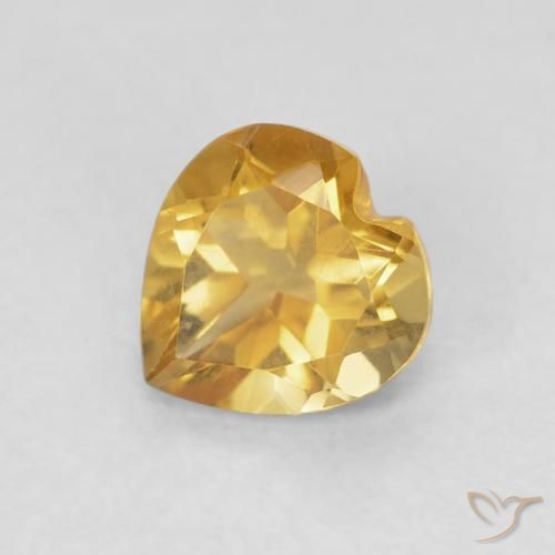 0.67ct Naturale Medium Dark-Golden Citrino, Cuore, VVS