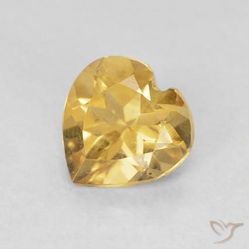 Citrino Oro medio naturale da 0.71 ct, Cuore, VVS