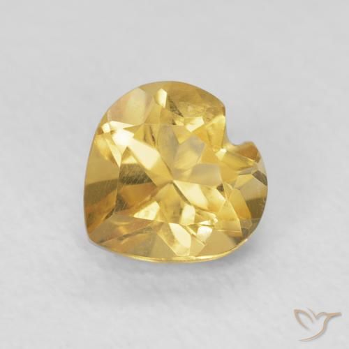 0.75ct Naturale Oro medio Citrino, Cuore, VVS
