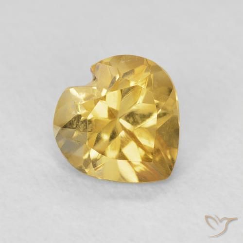 Citrino Oro medio naturale da 0.75 ct, Cuore, VVS