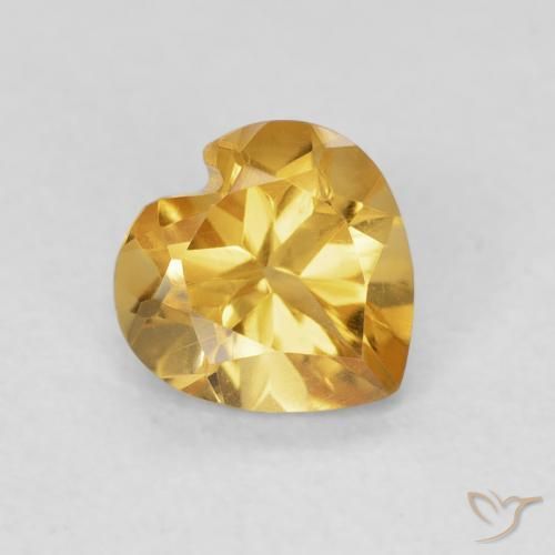 0.71ct Naturale Arancio Dorato Profondo Citrino, Cuore, VVS
