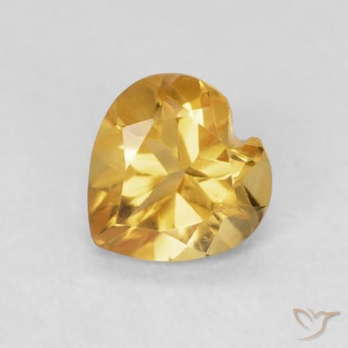 Citrino Arancio Dorato Profondo naturale da 0.71 ct, Cuore, VVS