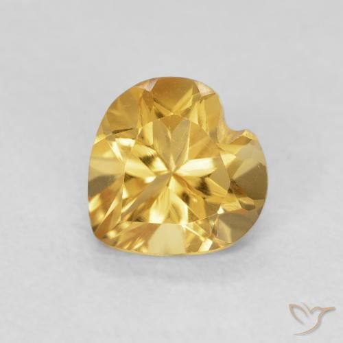 0.74ct Naturale Arancio Dorato Profondo Citrino, Cuore, VVS