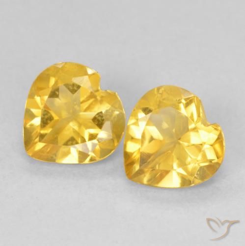 1.39ctw Naturale Oro brillante Citrino, Cuore, VVS-VS