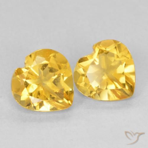 Gemme di Citrino Oro brillante naturale da 1.39 ct, Cuore, VVS-VS